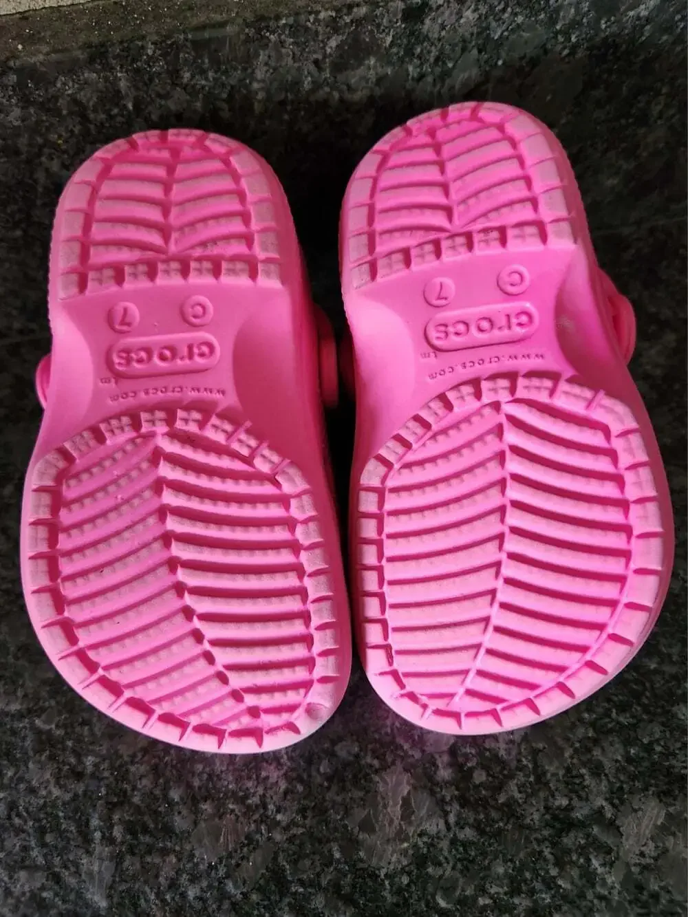 Crocs Classic Girls Pink Slip-On Clog Shoes Heel Strap  Little Kids Size  C7